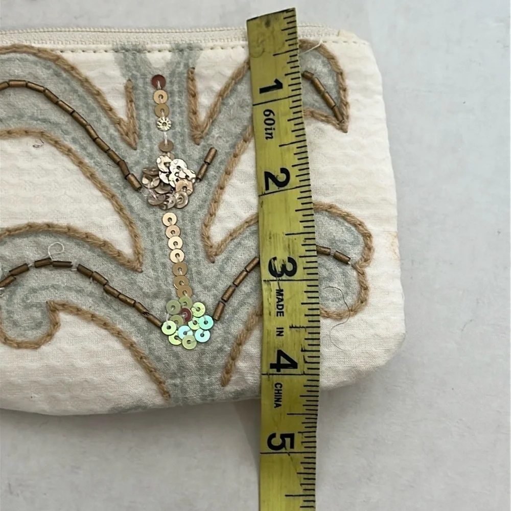 Elegant Jane Marie White and Gold Women's small pouch